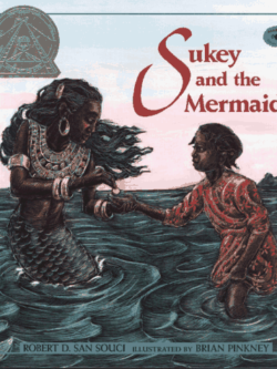 sake and the mermaid. black mermaid and black girl in water